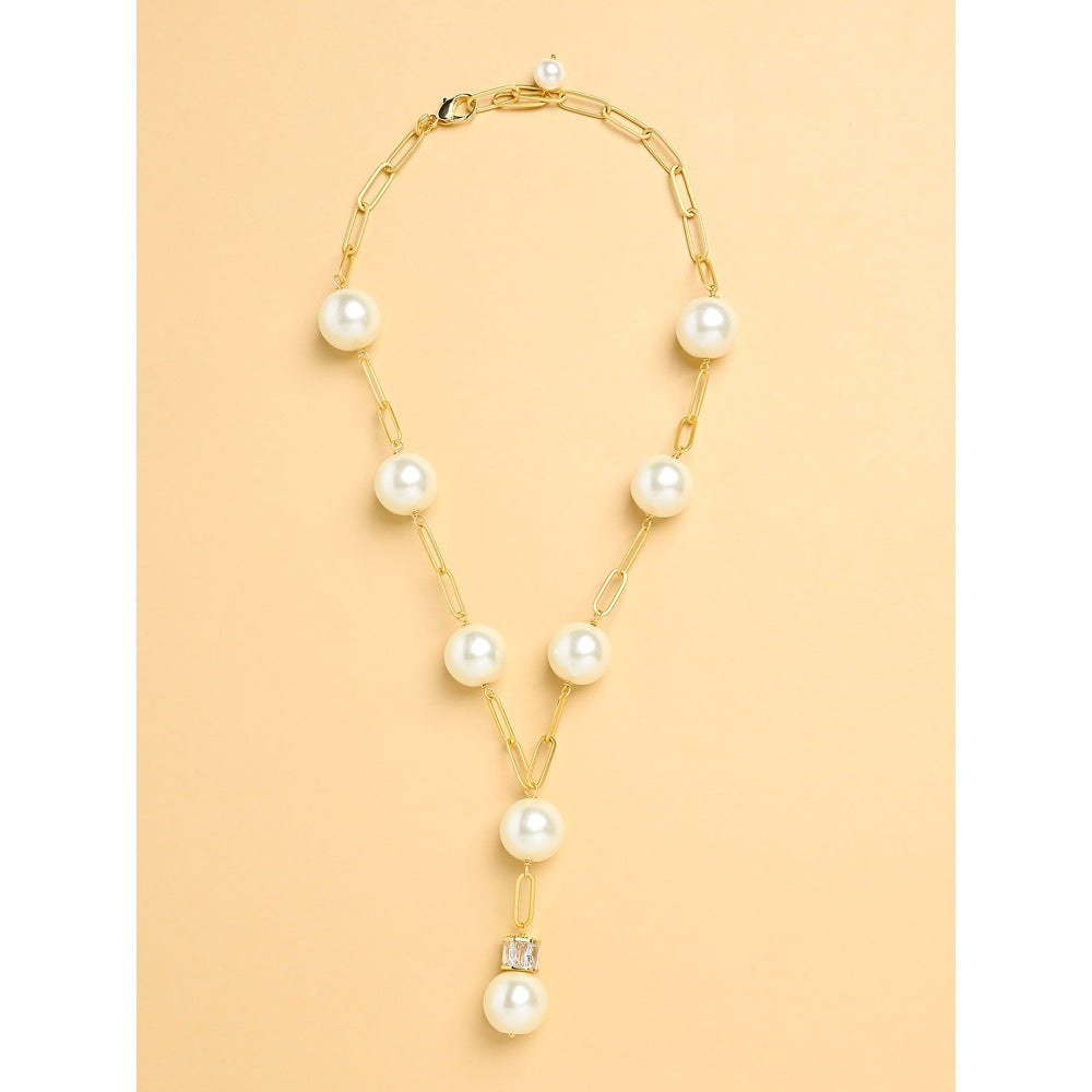 Joules By Radhika Cloud Pearl Lariat Necklace