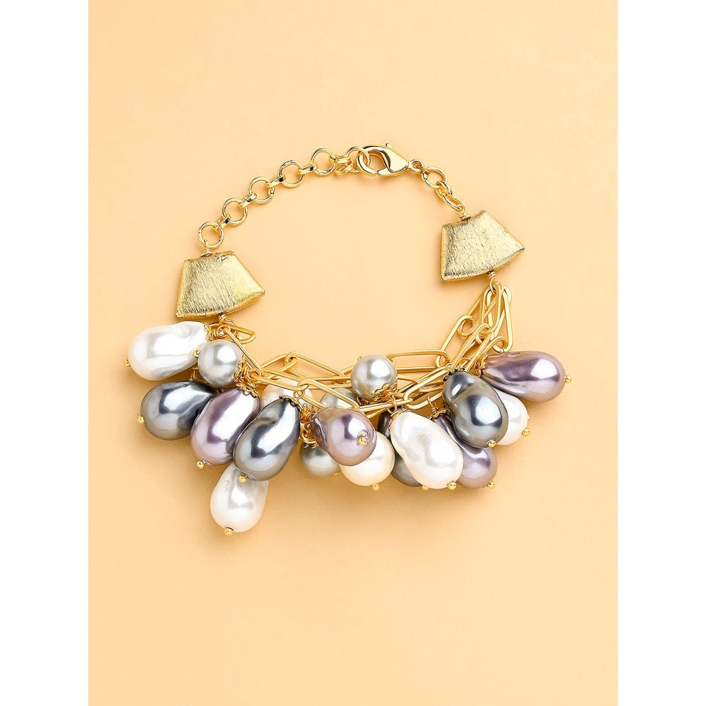 Joules By Radhika Pearl Charms Chain Bracelet