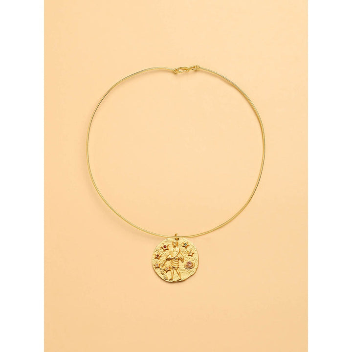 Joules By Radhika Torque Style AQUARIUS Celestial Necklace