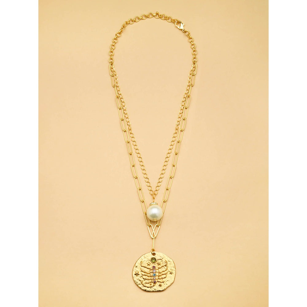 Joules By Radhika Multi Layer SCORPIO Celestial Necklace