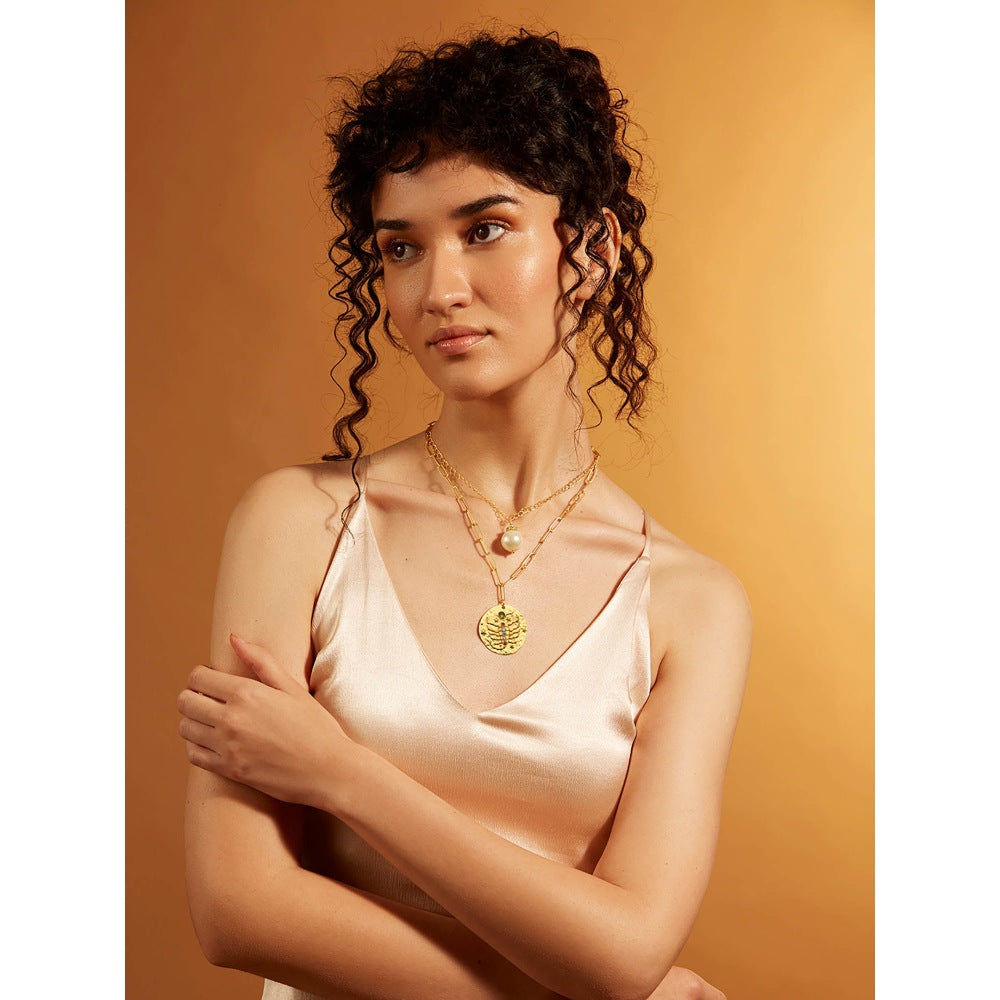 Joules By Radhika Multi Layer SCORPIO Celestial Necklace