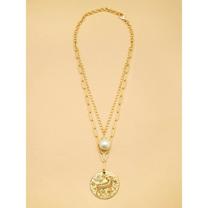 Joules By Radhika Multi Layer ARIES Celestial Necklace