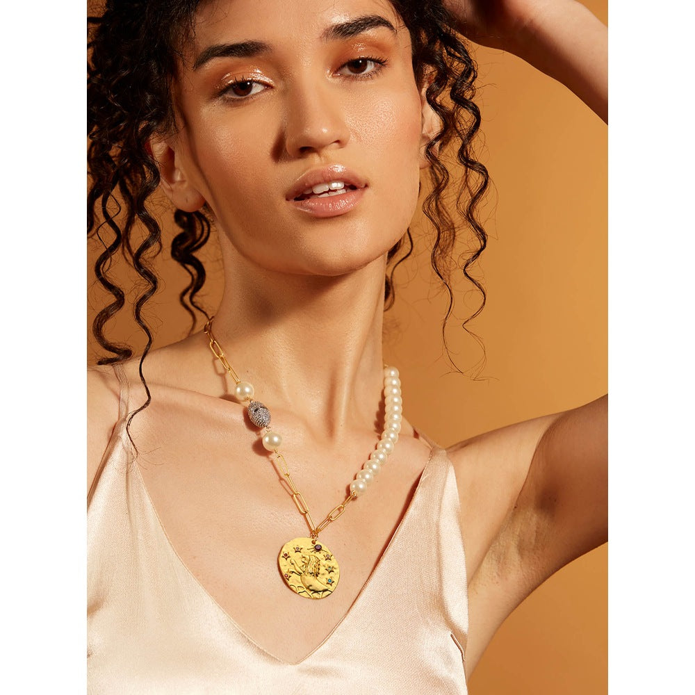 Joules By Radhika Pearl LEO Celestial Necklace