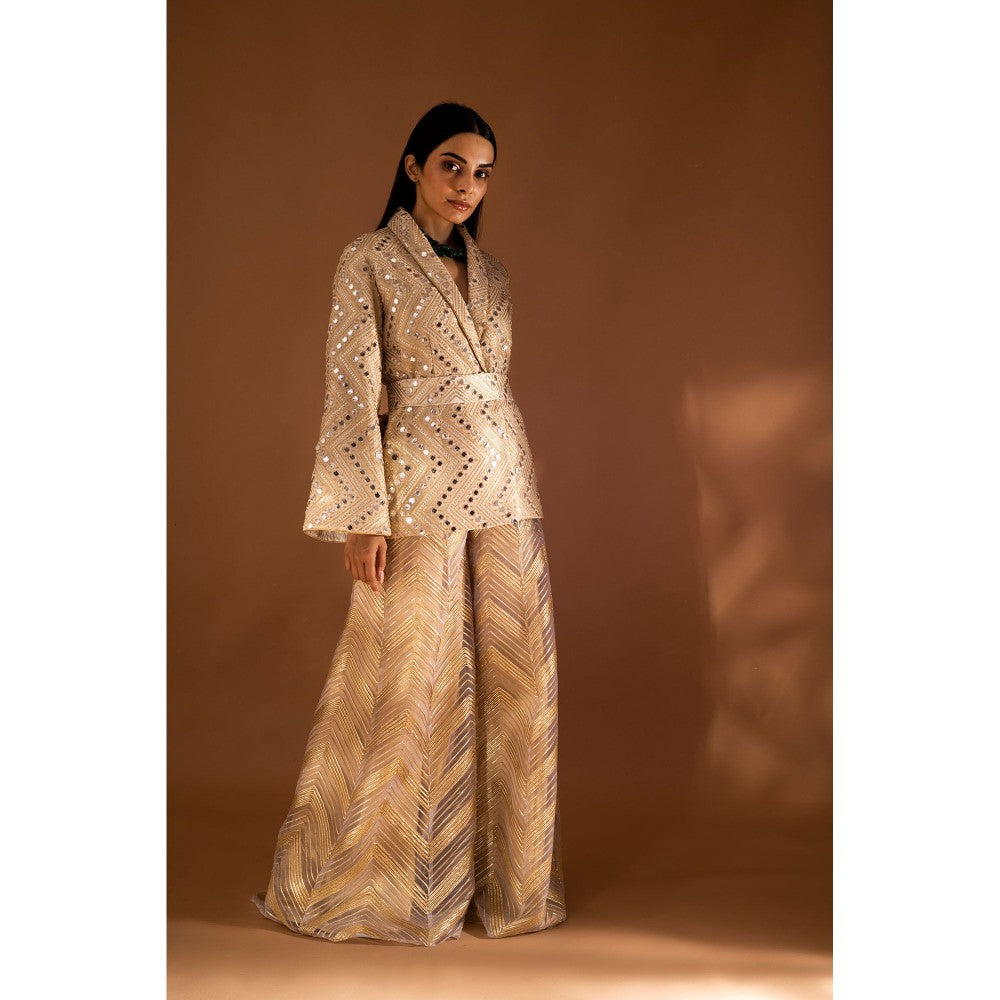 JUHI NANDA Beige Embellished & Mirror Fusion (Set of 3)