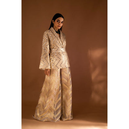 JUHI NANDA Beige Embellished & Mirror Fusion (Set of 3)