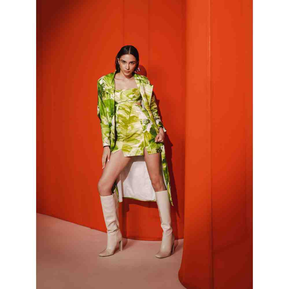 JULY ISSUE Green Ava Trench Jacket & Short Dress (Set of 2)