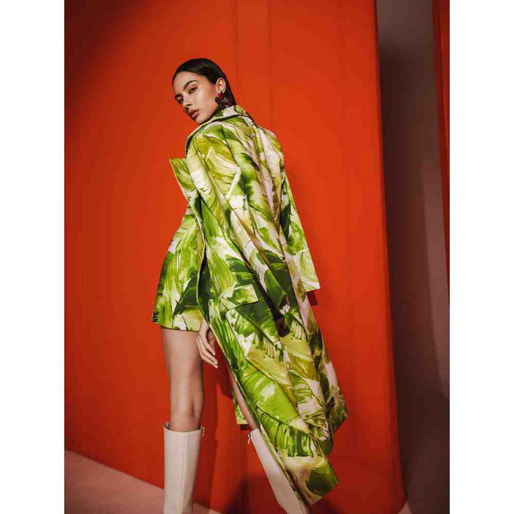 JULY ISSUE Green Ava Trench Jacket & Short Dress (Set of 2)