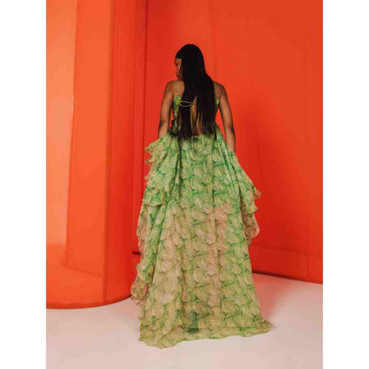 JULY ISSUE Green Bella High Low Dress