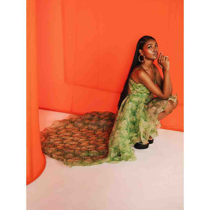 JULY ISSUE Green Bella High Low Dress