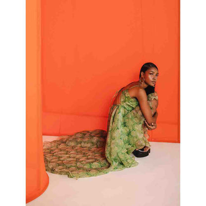 JULY ISSUE Green Bella High Low Dress