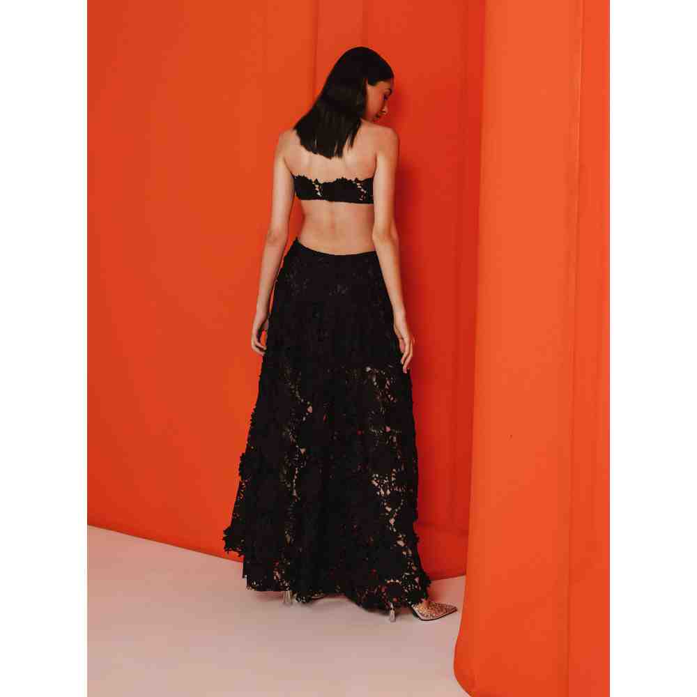 JULY ISSUE Black Ella Cut Out Long Dress