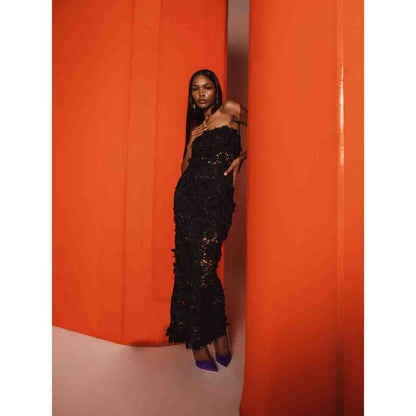 JULY ISSUE Black Ella Long Dress