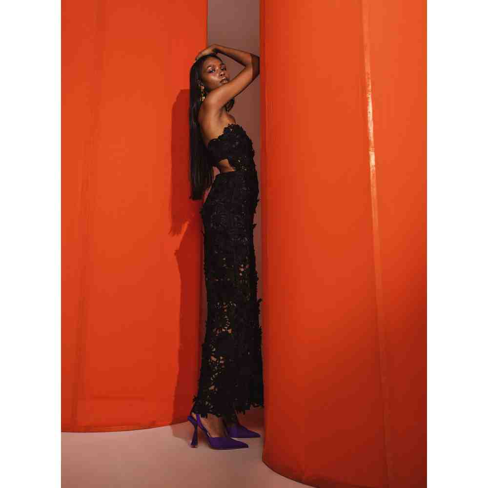 JULY ISSUE Black Ella Long Dress