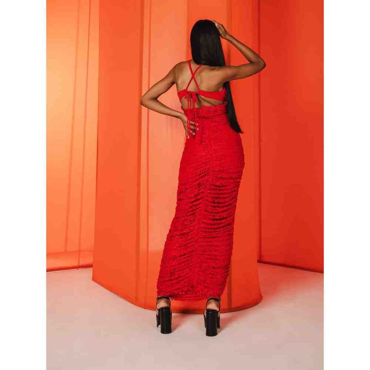 JULY ISSUE Red Isla Long Dress