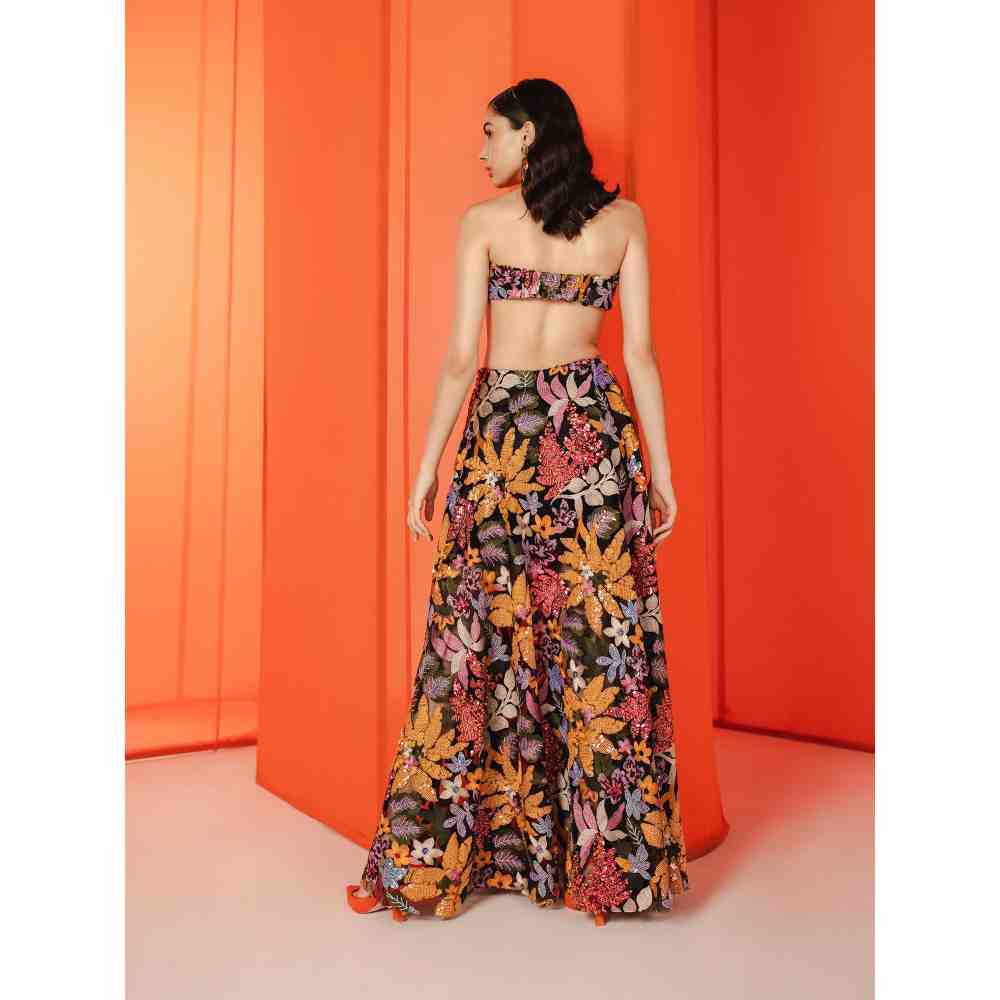 JULY ISSUE Black Jane Crop Top & Long Skirt (Set of 2)