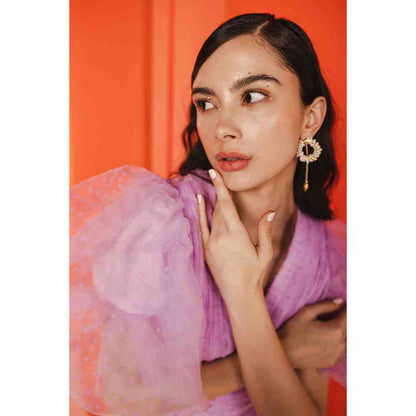 JULY ISSUE Purple Lily Short Dress