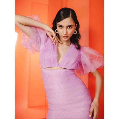 JULY ISSUE Purple Lily Short Dress
