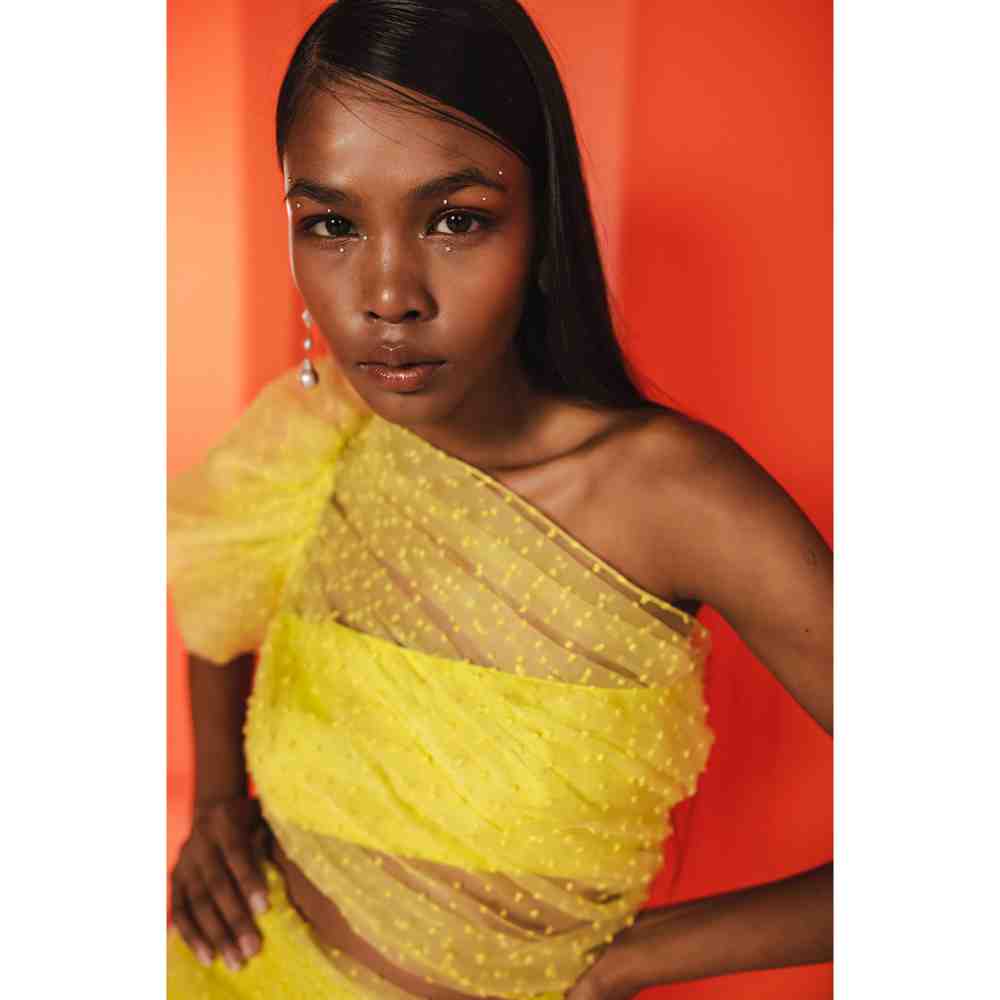 JULY ISSUE Lime Yellow Lo Short Dress