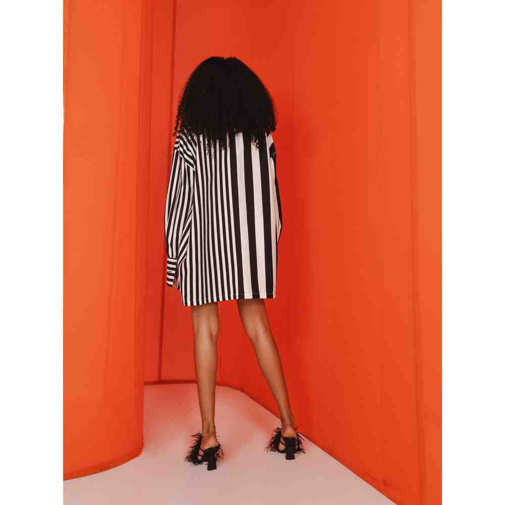 JULY ISSUE Black & White Lou Shirt & Bralette with Skirt (Set of 3)