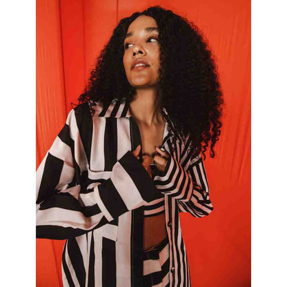 JULY ISSUE Black & White Lou Shirt & Bralette with Skirt (Set of 3)