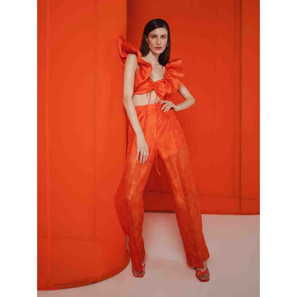 JULY ISSUE Orange Rumi Matching Co-ord (Set of 2)