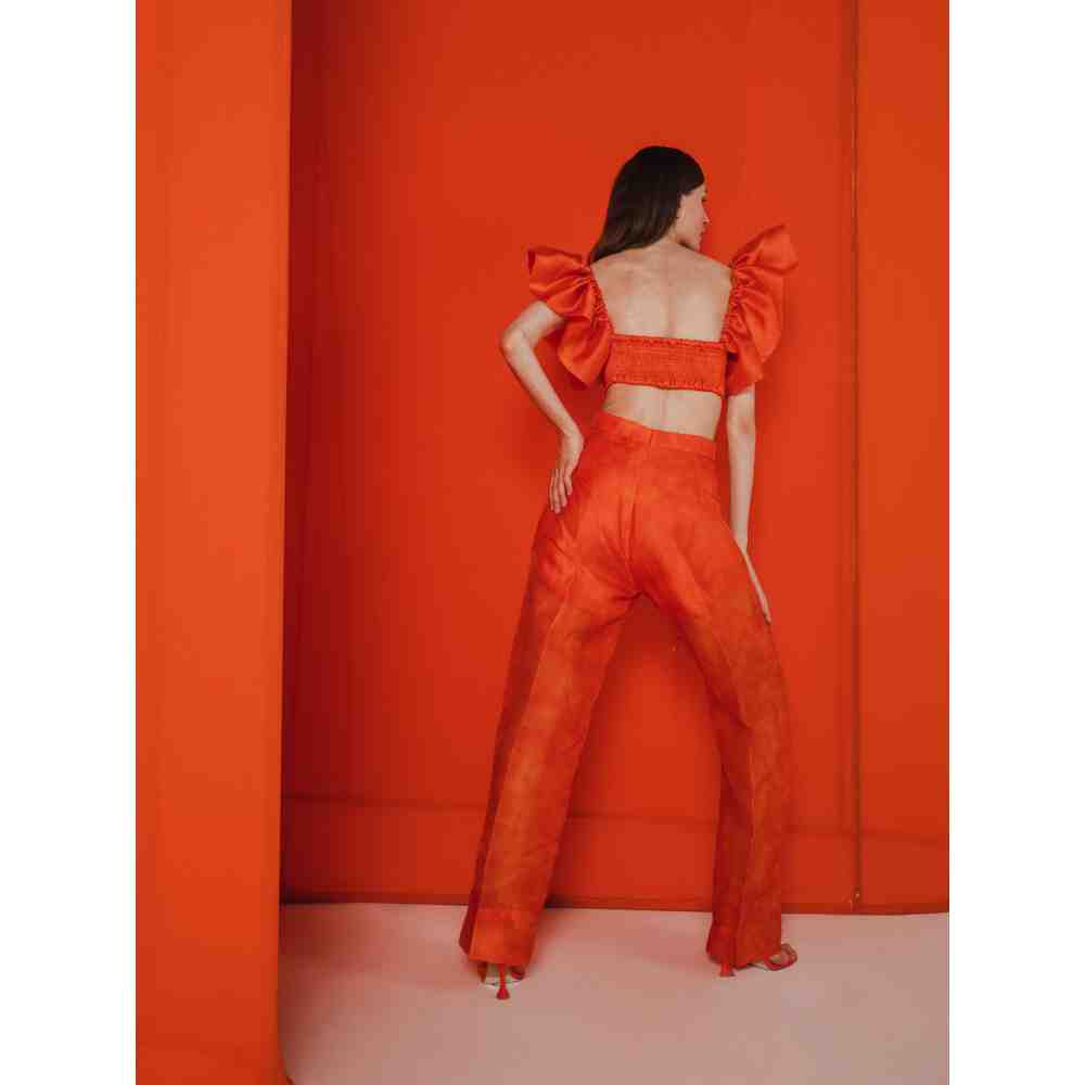 JULY ISSUE Orange Rumi Matching Co-ord (Set of 2)