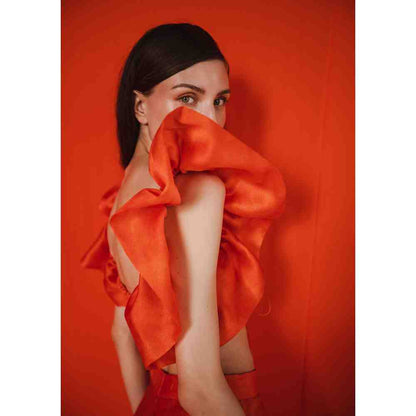 JULY ISSUE Orange Rumi Matching Co-ord (Set of 2)