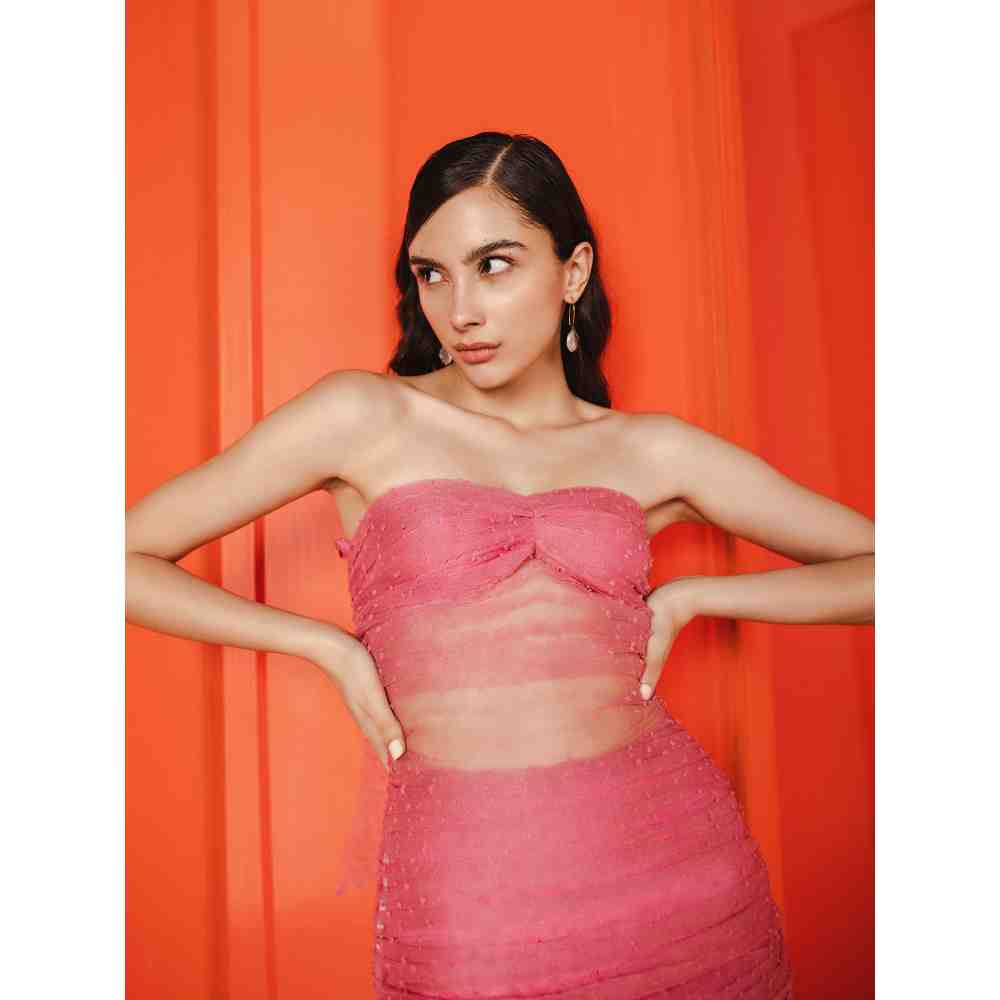 JULY ISSUE Pink Taite Tube Dress