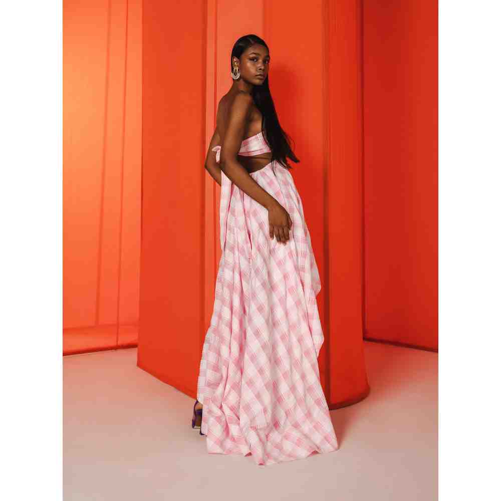 JULY ISSUE Pink Zane Long Dress