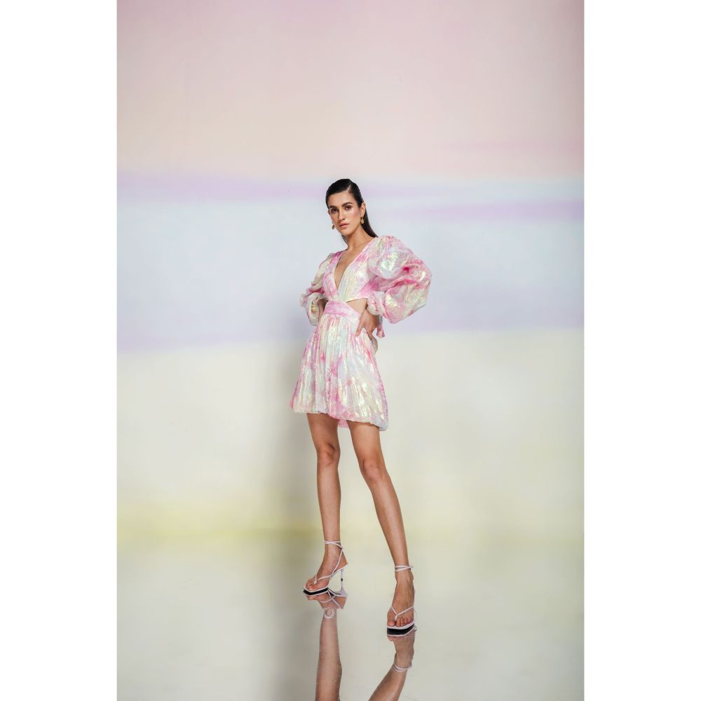 JULY ISSUE Multi-Color Haze Short Dress