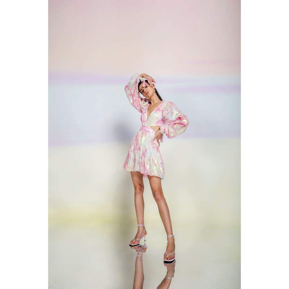 JULY ISSUE Multi-Color Haze Short Dress