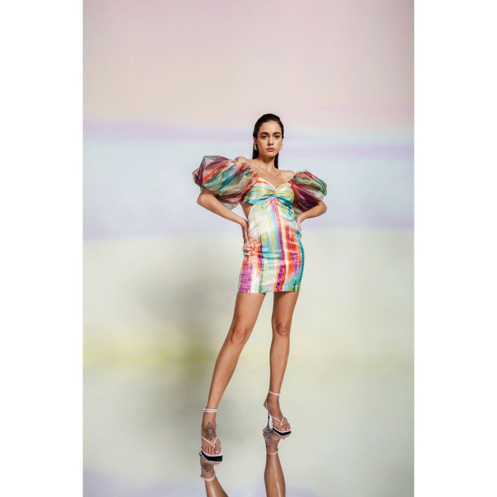 JULY ISSUE Multicolour Xena Short Dress