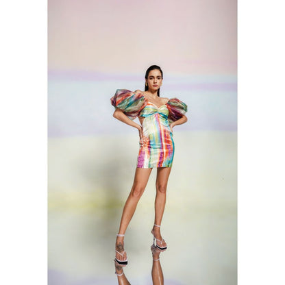 JULY ISSUE Multicolour Xena Short Dress