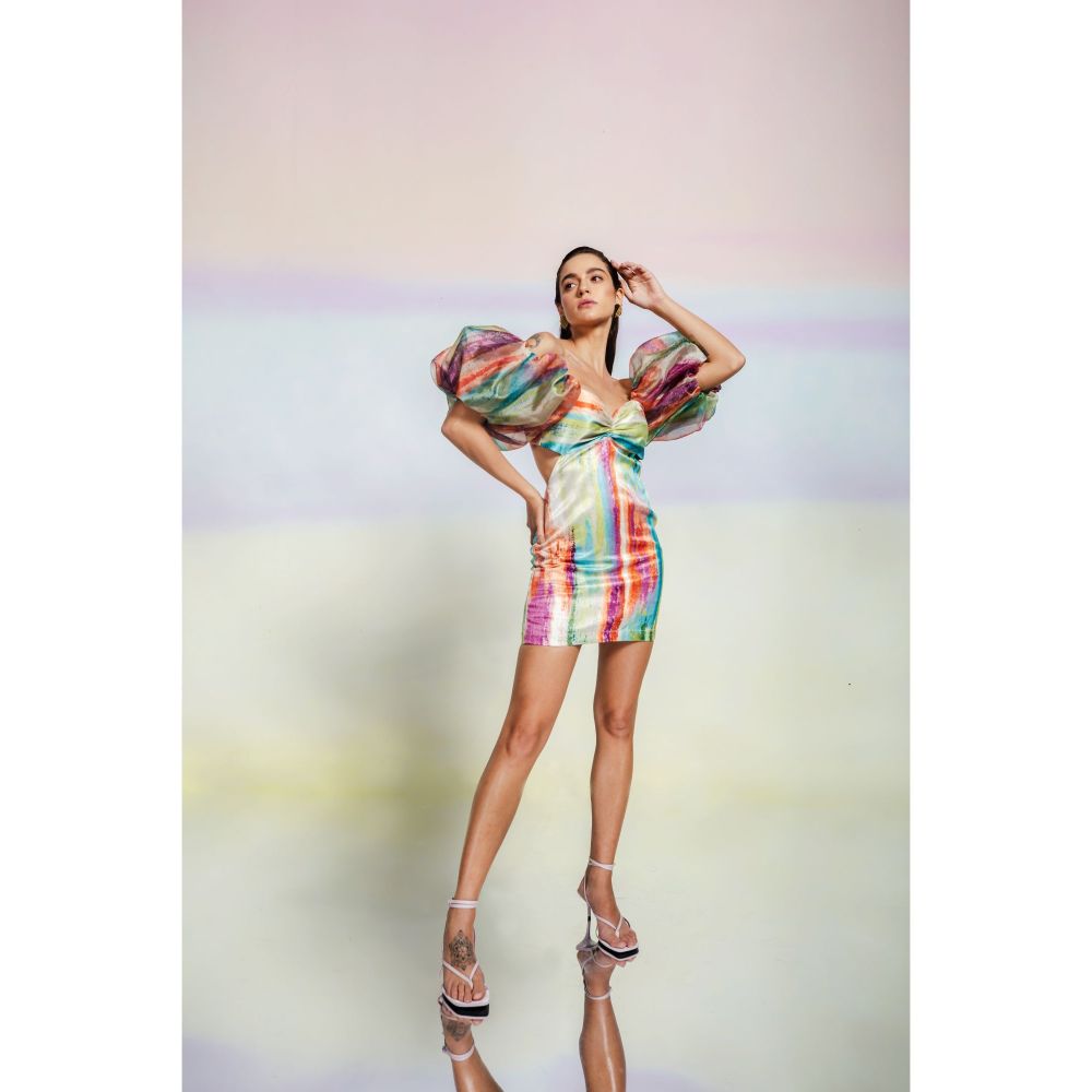 JULY ISSUE Multicolour Xena Short Dress