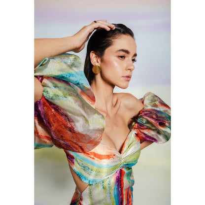 JULY ISSUE Multicolour Xena Short Dress