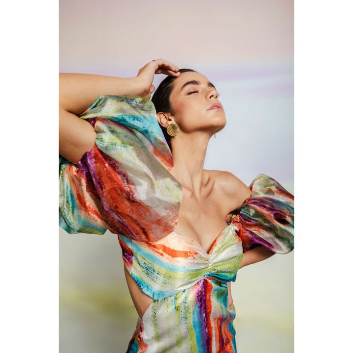 JULY ISSUE Multicolour Xena Short Dress