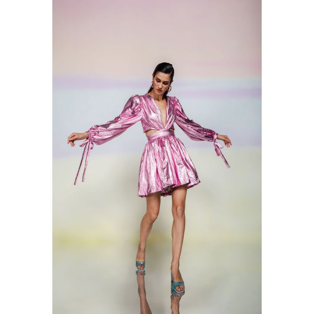 JULY ISSUE Pink Opal Short Dress