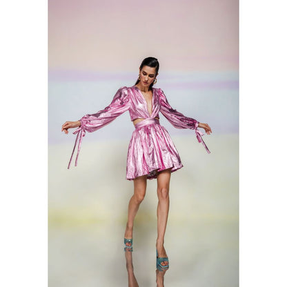 JULY ISSUE Pink Opal Short Dress