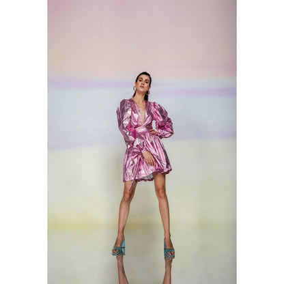 JULY ISSUE Pink Opal Short Dress