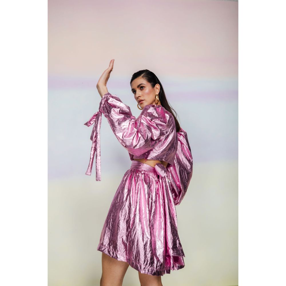 JULY ISSUE Pink Opal Short Dress