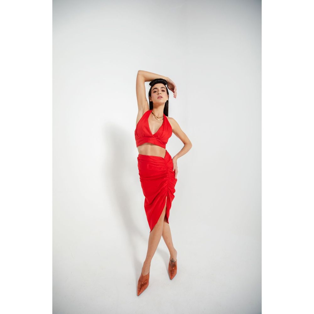 JULY ISSUE Red Adria Co-Ord (Set of 2)