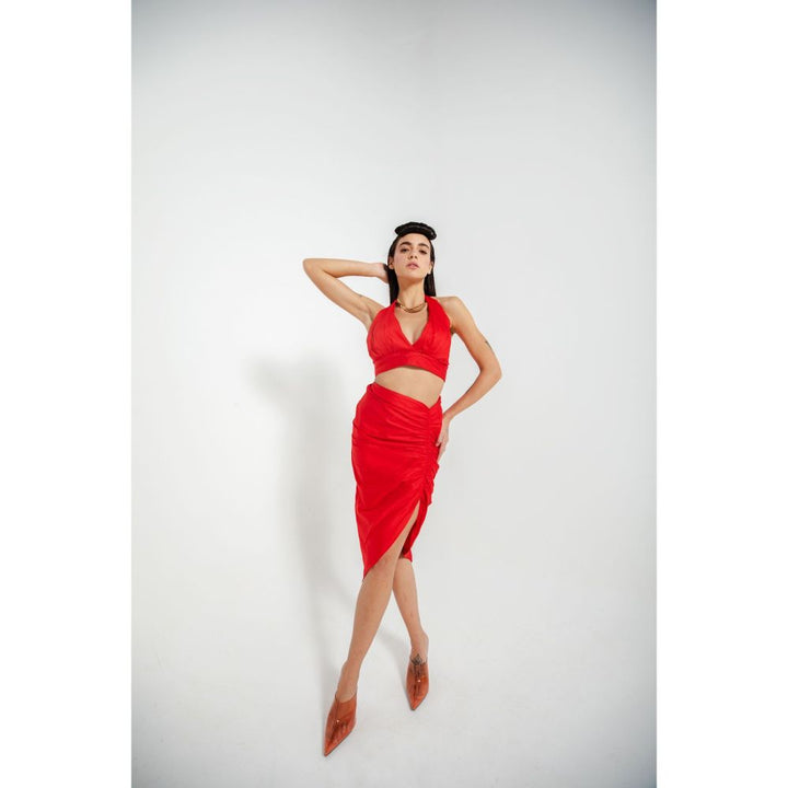 JULY ISSUE Red Adria Co-Ord (Set of 2)