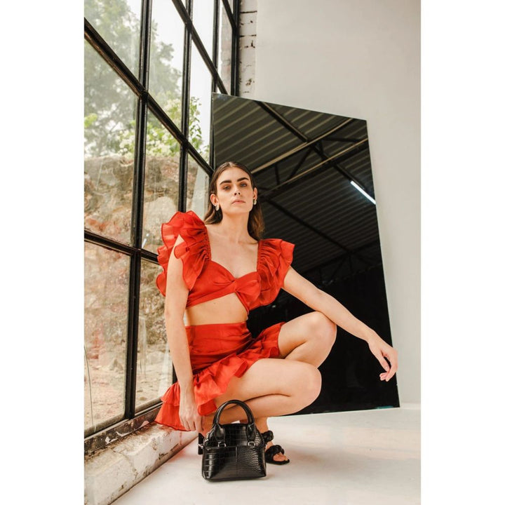 JULY ISSUE Red Irene Co-Ord (Set of 2)