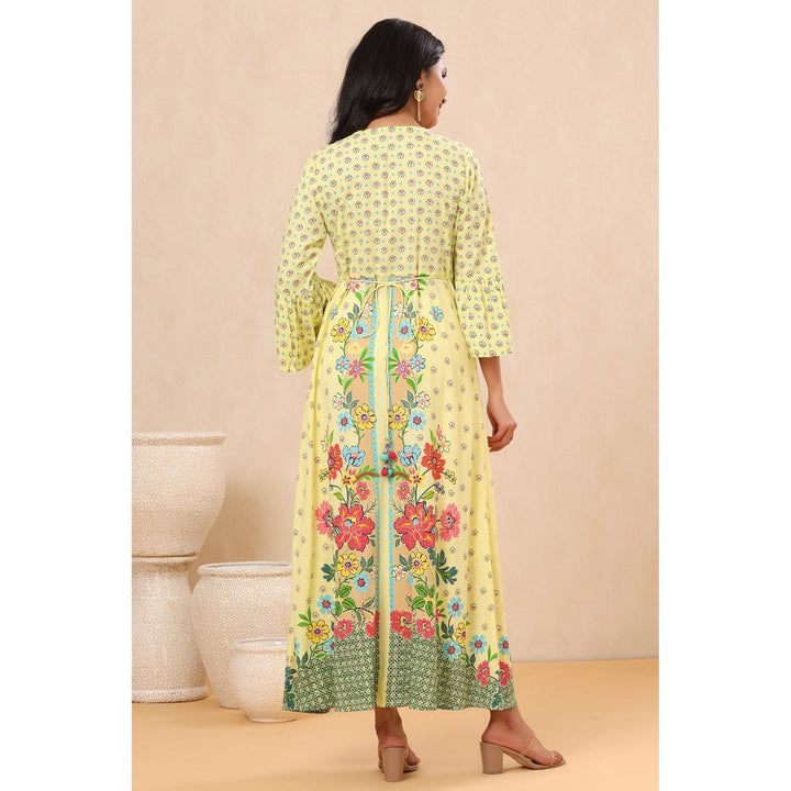 Juniper Lime Rayon Printed A-Line Kurta