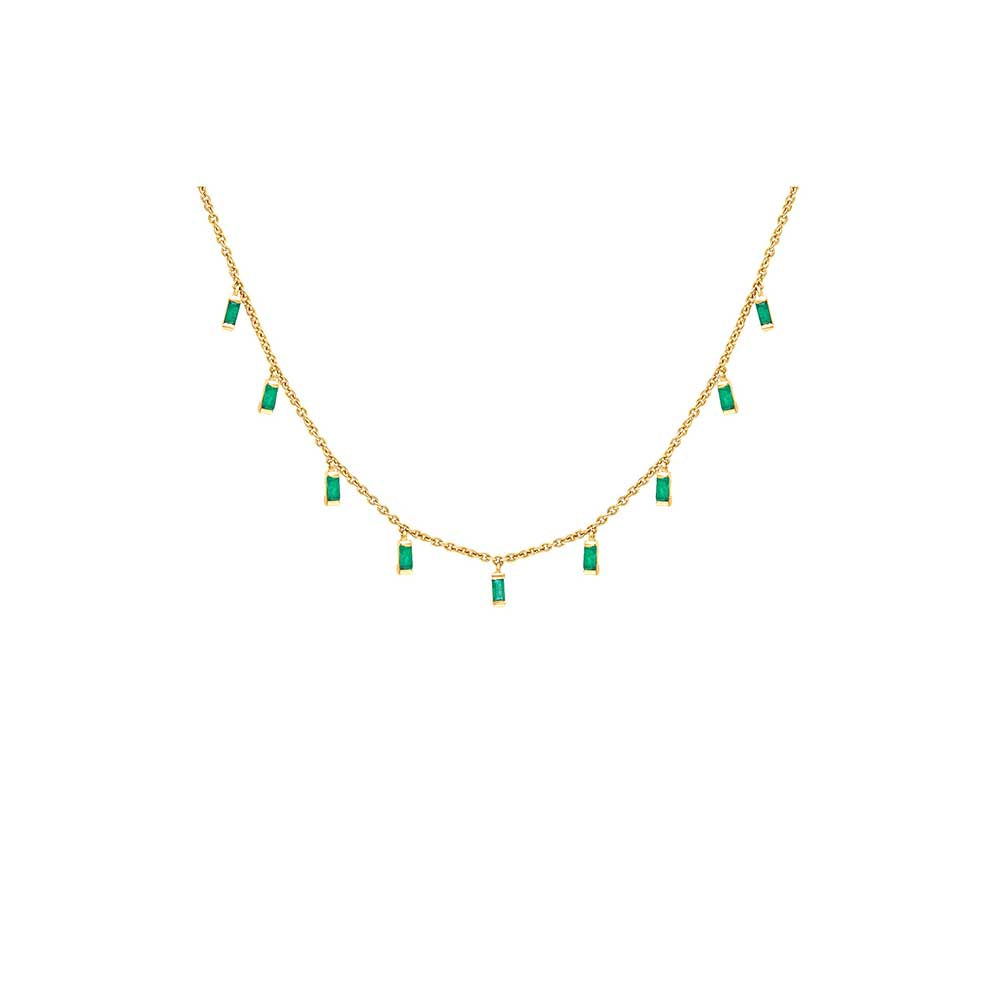 Kaj Fine Jewellery Emerald Collar Chain Necklace in 14KT Yellow Gold