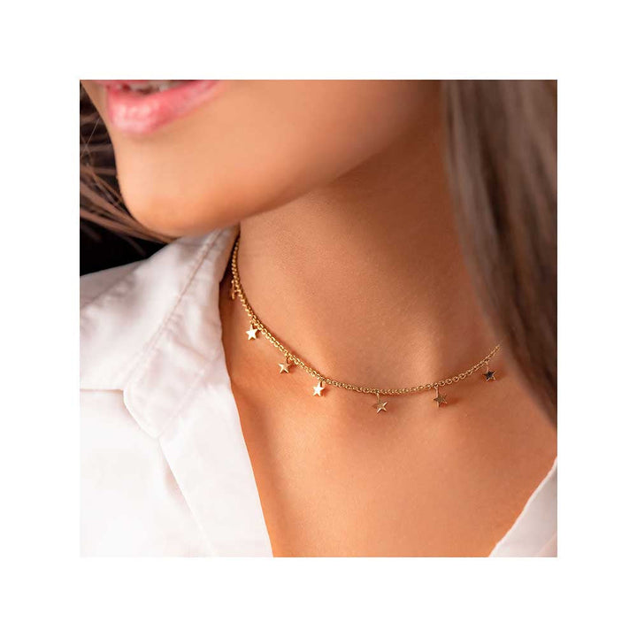 Kaj Fine Jewellery Star Gold Collar Chain Necklace in 14KT Yellow Gold