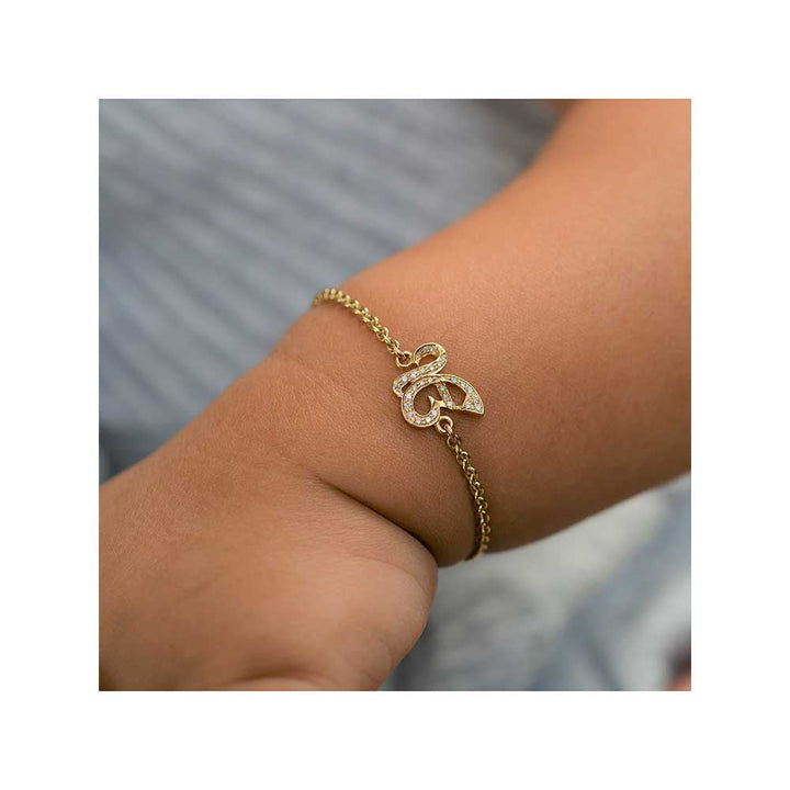 Kaj Fine Jewellery Baby Ek Onkar Diamond Chain Bracelet in 14KT Yellow Gold