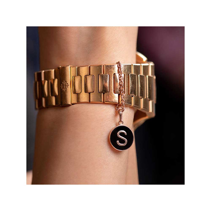Kaj Fine Jewellery Personalised Enamel Chain Watch Charm in 14KT Rose Gold