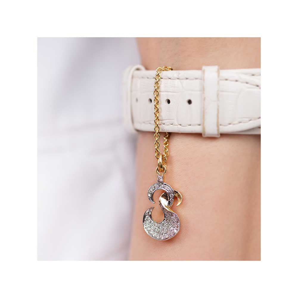 Kaj Fine Jewellery OM Diamond Chain Watch Charm in 14KT Yellow Gold