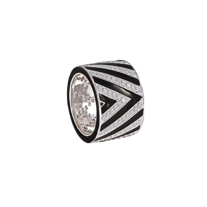 Kaj Fine Jewellery Big Zebra Diamond Ring in 18KT White Gold